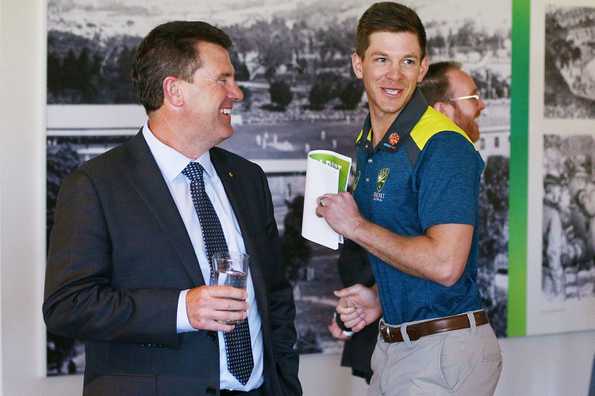 Taylor (L) with Australia Test captain Tim Paine Taylor (L) with Australia Test captain Tim Paine