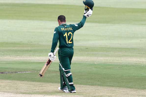 Quinton de Kock hit his 14th ODI century. Quinton de Kock hit his 14th ODI century.