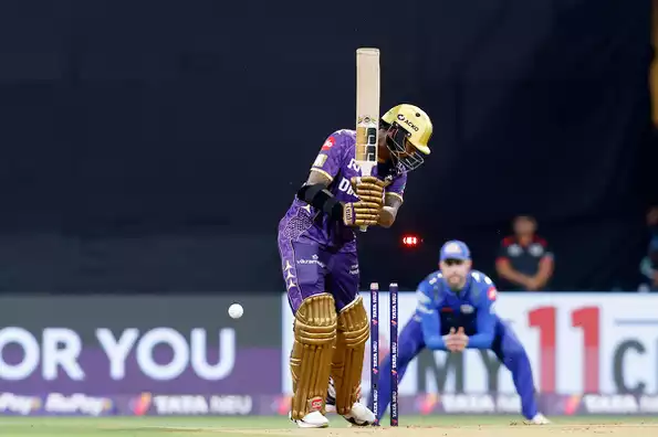 Narine departed in the very first over against Mumbai Indians. Narine departed in the very first over against Mumbai Indians.