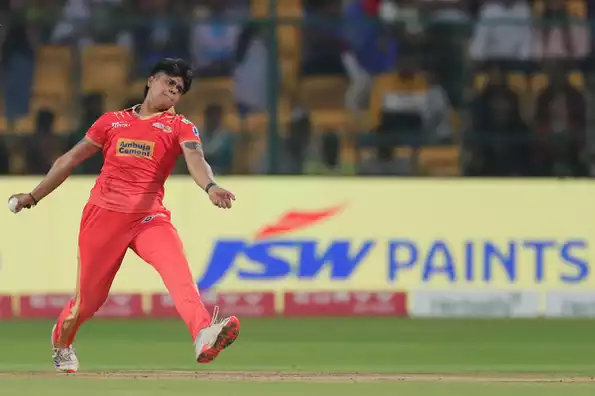 Kashvee Gautam had an impressive WPL season with the Gujarat Giants. Kashvee Gautam had an impressive WPL season with the Gujarat Giants.