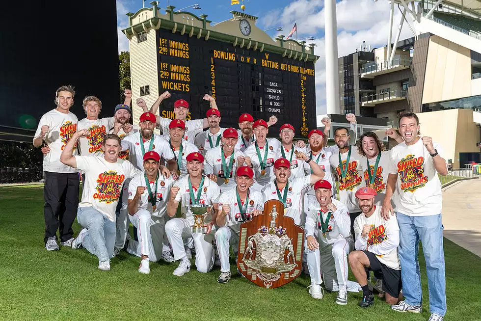 South Australia celebrate a historic Sheffield Shield triumph. South Australia celebrate a historic Sheffield Shield triumph.