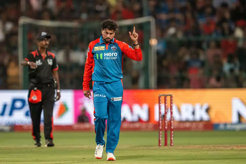Seven of Kuldeep's eight wickets in IPL 2025 have come via the googly. Seven of Kuldeep's eight wickets in IPL 2025 have come via the googly.